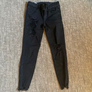 American Eagle Black Ripped Skinny Jeans
